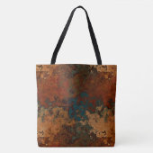 青、ターコイズ、さび大理石抽象芸術 トートバッグ (正面)