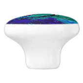 青、ターコイズ、ティール（緑がかった色）無限大 セラミックノブ (側面)