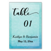 青/ティール（緑がかった色）マンダラ水結婚色のテーブル番号 テーブルナンバー (裏面)