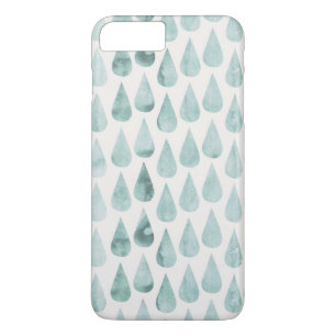 青/ティール（緑がかった色）水色大雨滴パターン iPhone 8 PLUS/7 PLUSケース