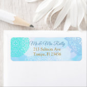 青、ティール（緑がかった色）、白マンダラ ラベル (インサイチュ)