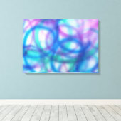 青、ティール(緑がかった色)、紫のパターン。 キャンバスプリント (インサイチュ (ウッドフロア))