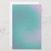 青、ティール（緑がかった色）、紫の渦巻き形 便箋 (正面/裏面)