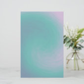 青、ティール（緑がかった色）、紫の渦巻き形 便箋 (スタンド正面)