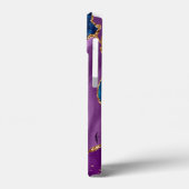 青/ティール(緑がかった色)/紫アゲート付き/金ゴールド静脈モノグラム Case-Mate iPhoneケース (裏面 / 左)