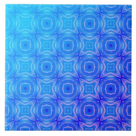 青、ティール（緑がかった色）、紫、ピンクの人魚のさざなみ タイル