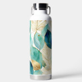 青、ティール（緑がかった色）、金ゴールド ウォーターボトル (正面)