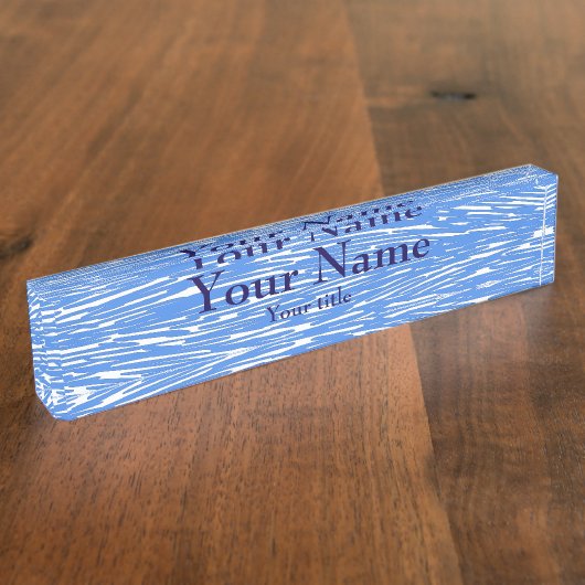 青 デスクネームプレート (側面)