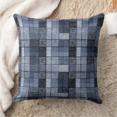 青、デニム、タータンチェック、格子縞。 クッション (ブランケット)
