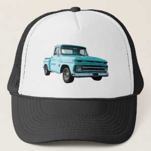 青「トラック運転手の帽子の64 Chevyのstepsideの積み込み キャップ