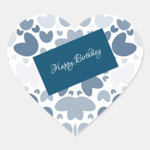 青 ハートシール