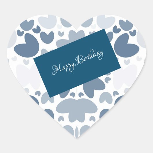 青 ハートシール (正面)