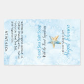 青+ヒトデビーチをテーマにした手作りソープラベル 長方形シール (正面)