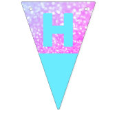 青、ピンクのグリッター誕生日バンティングフラグ バンティングフラッグ (第2の旗)