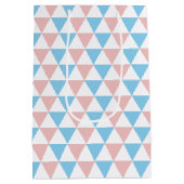 青、ピンクの三角形のジェンダー表示の航海のいかり ミディアムペーパーバッグ (裏面)