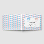 青、ピンクの三角形の性別が弓と弓のネクタイを明らかにする ゲストブック (全面)