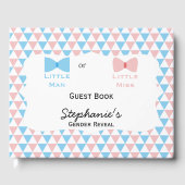 青、ピンクの三角形の性別が弓と弓のネクタイを明らかにする ゲストブック (正面)