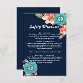 青・ピンクフローラ安全対策 ノートカード