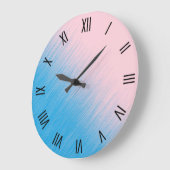 青(ピンクホライズンローマ数字) ラージ壁時計 (傾斜)