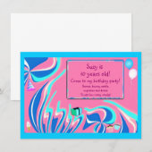 青、ピンク、アクアファンタジー 招待状 (正面/裏面)