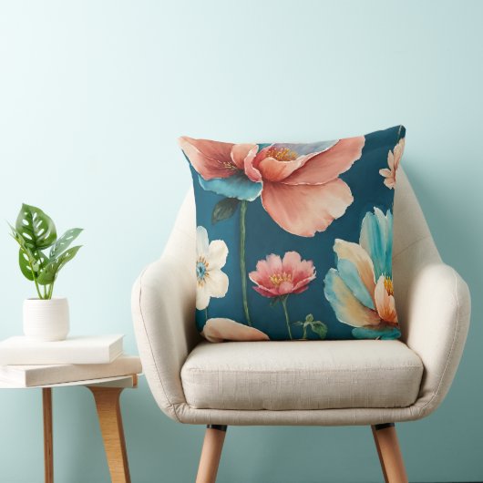 青、ピンク、桃 クッション (椅子)