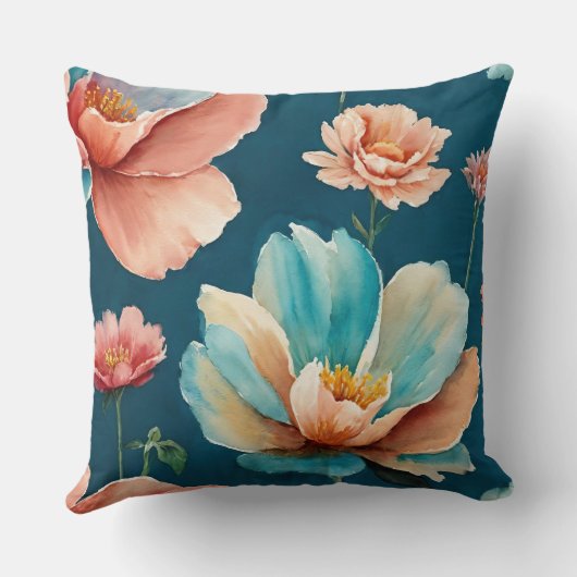 青、ピンク、桃 クッション (裏面)