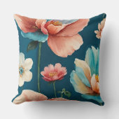 青、ピンク、桃 クッション (正面)