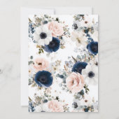青、ピンク、白のアネモンリース結婚ズ 招待状 (裏面)