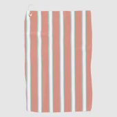 青、ピンク、白のストライプパターン ゴルフタオル (正面)