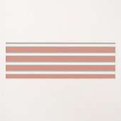 青、ピンク、白のストライプパターン ヨガマット (正面(横))