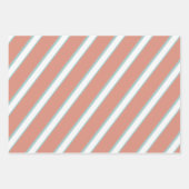 青、ピンク、白のストライプパターン ラッピングペーパーシート (正面2)