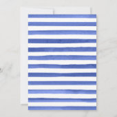 青、ピンク、白の夏の花赤ちゃんシャワー 招待状 (裏面)