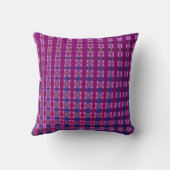 青、ピンク、紫のレトロパターン クッション (裏面)