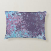 青、ピンク、紫の大理石抽象芸術 アクセントクッション (裏面)