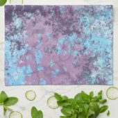 青、ピンク、紫の大理石抽象芸術 キッチンタオル (折り畳み)