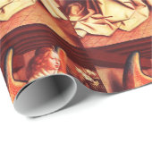 青、ピンク、紫の宝石とクリスマスエンジェル ラッピングペーパー (ロールコーナー)