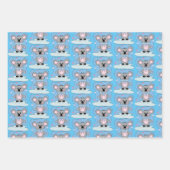 青、ピンク、緑の赤ちゃんシャワーKoala Giftwrap ラッピングペーパーシート (正面)