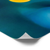 青、ピンク、黄色の抽象芸術ライト ポスター (角)