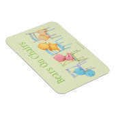 青、ピンク、黄、茶色のクマ遊 マグネット (右側)