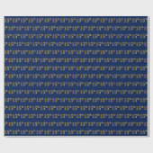 青、フェイク金ゴールド15番目（15番目）のイベント ラッピングペーパー (フラット)