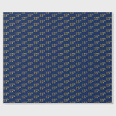 青、フェイク金ゴールド15番目（15番目）のイベント ラッピングペーパー (フラット)