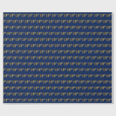 青、フェイク金ゴールド19番目（19番目）のイベント ラッピングペーパー (フラット)