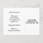 青、フェイク金ゴールド9誕生日+名前をカスタムする ポストカード (裏面)