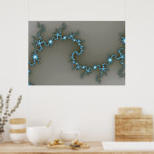 青 – フラクタルポスター ポスター (キッチン)