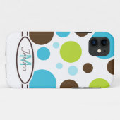 青、ブラウンおよび緑のモノグラムのiPhone 5の箱 Case-Mate iPhoneケース (裏面(横))