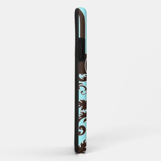 青、ブラウン、白くストライプのなダマスク織のiPhone 5の箱 Case-Mate iPhoneケース (裏面/右)