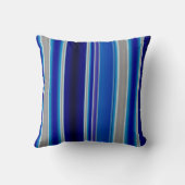 青、ベージュ、ラベンダーのストライプ クッション (裏面)