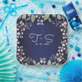 青 ペーパープレート (パーティー)