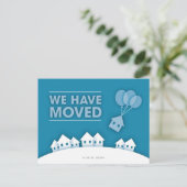 青（ホワイトハウス付）新しい住所はがき 案内ポストカード (スタンド正面)