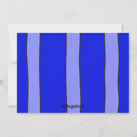 青、ボーリングをする誕生日のパーティの招待状 招待状 (裏面)